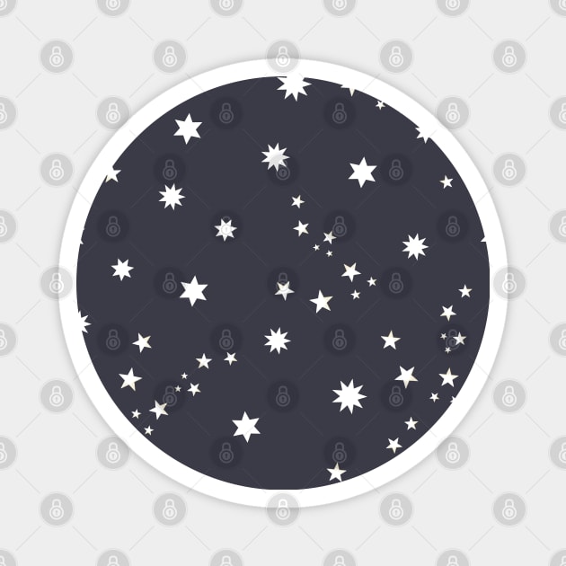 Star shapes pattern for fabric with navy background Magnet by GULSENGUNEL